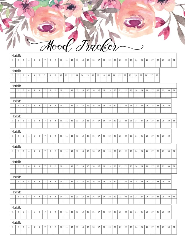 Mood Tracker Printable