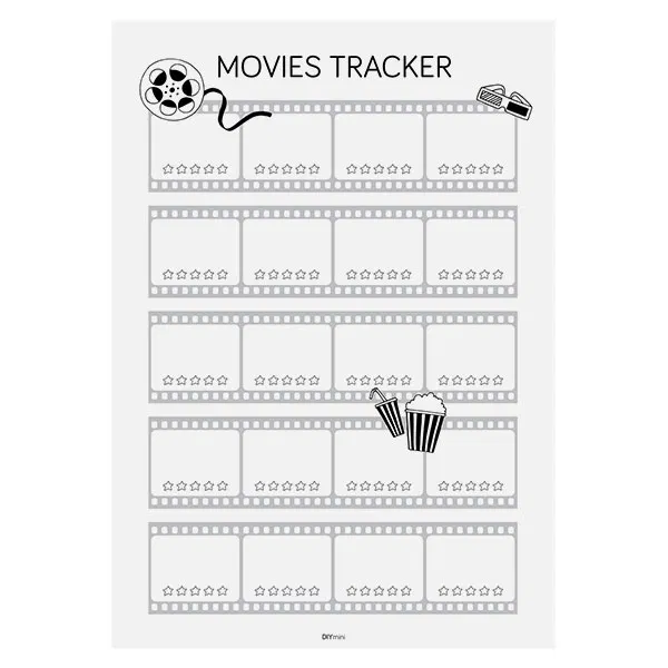 Movie Tracker Bullet Journal Printable Printable Templates