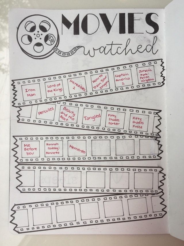 Movie Tracker Bullet Journal Printable Printable Word Searches