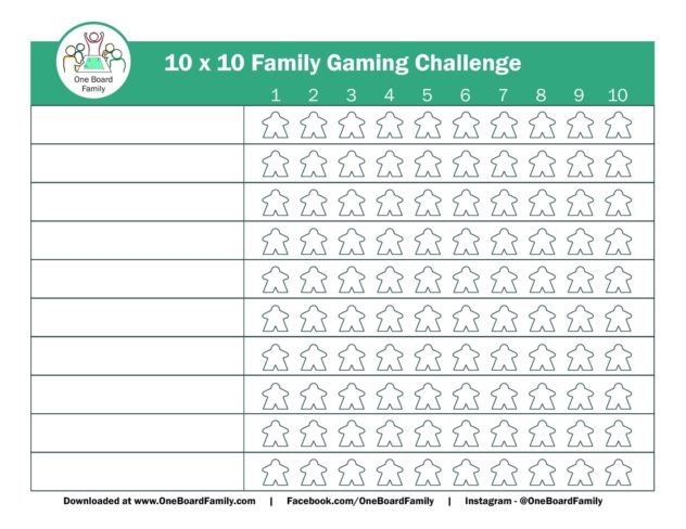 One Board Family 10 X 10 Challenge One Board Family