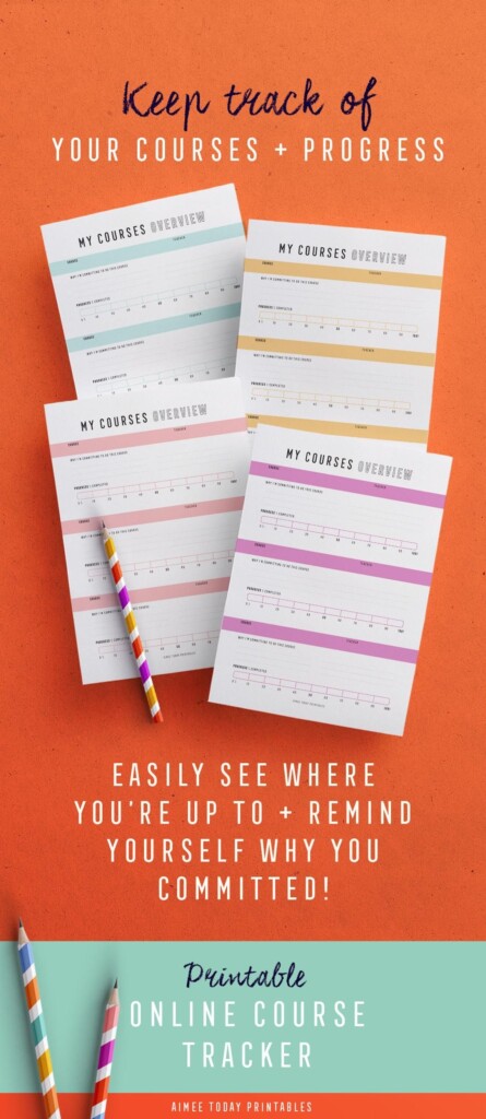 Online Course Tracker Kit Printables To Help You Make Progress Etsy 