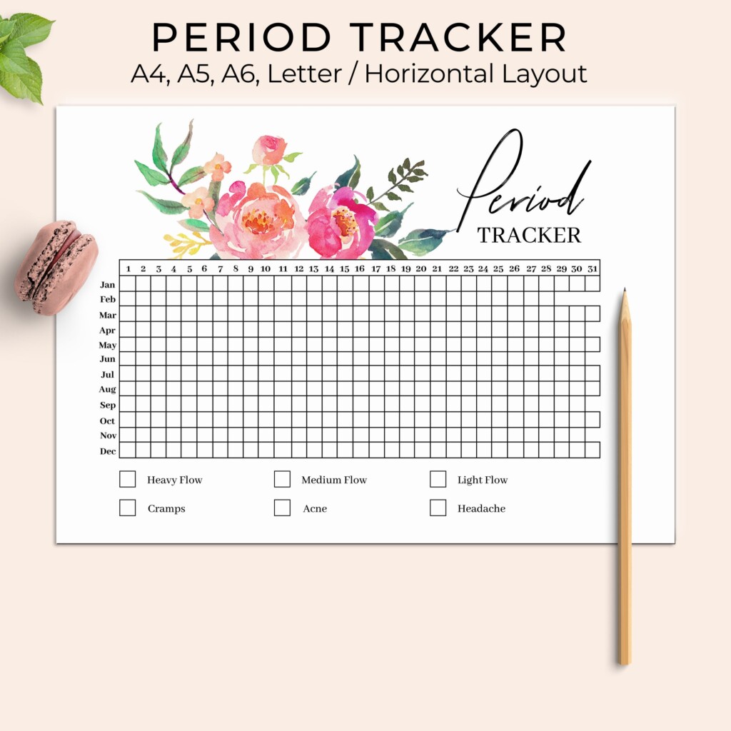 Period Tracker Printable Floral Menstrual Tracker Cycle Etsy Australia
