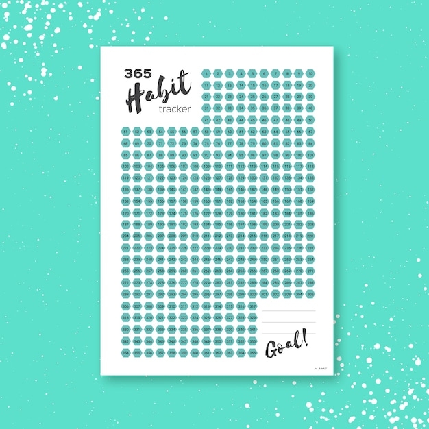 Premium Vector Habit Tracker 365 Days Template Habit Diary For Year 