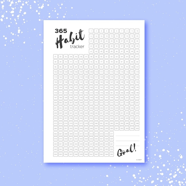 Premium Vector Habit Tracker 365 Days Template Habit Diary For Year