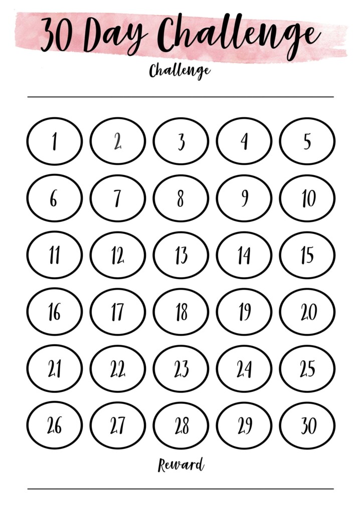 Printable 30 Day Fitness Challenge Chart Digital 30 Day Habit Tracker 