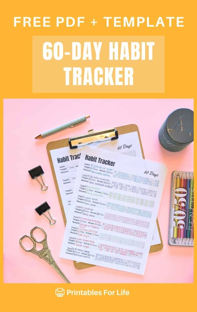 Printable 60 Day Habit Tracker FREE Download