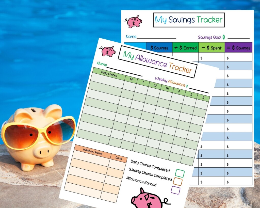 Printable Allowance And Savings Tracker For Kids Spending And Savings 