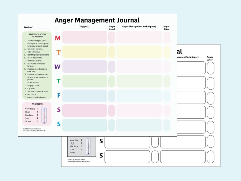 Printable Anger Management Tracker Etsy