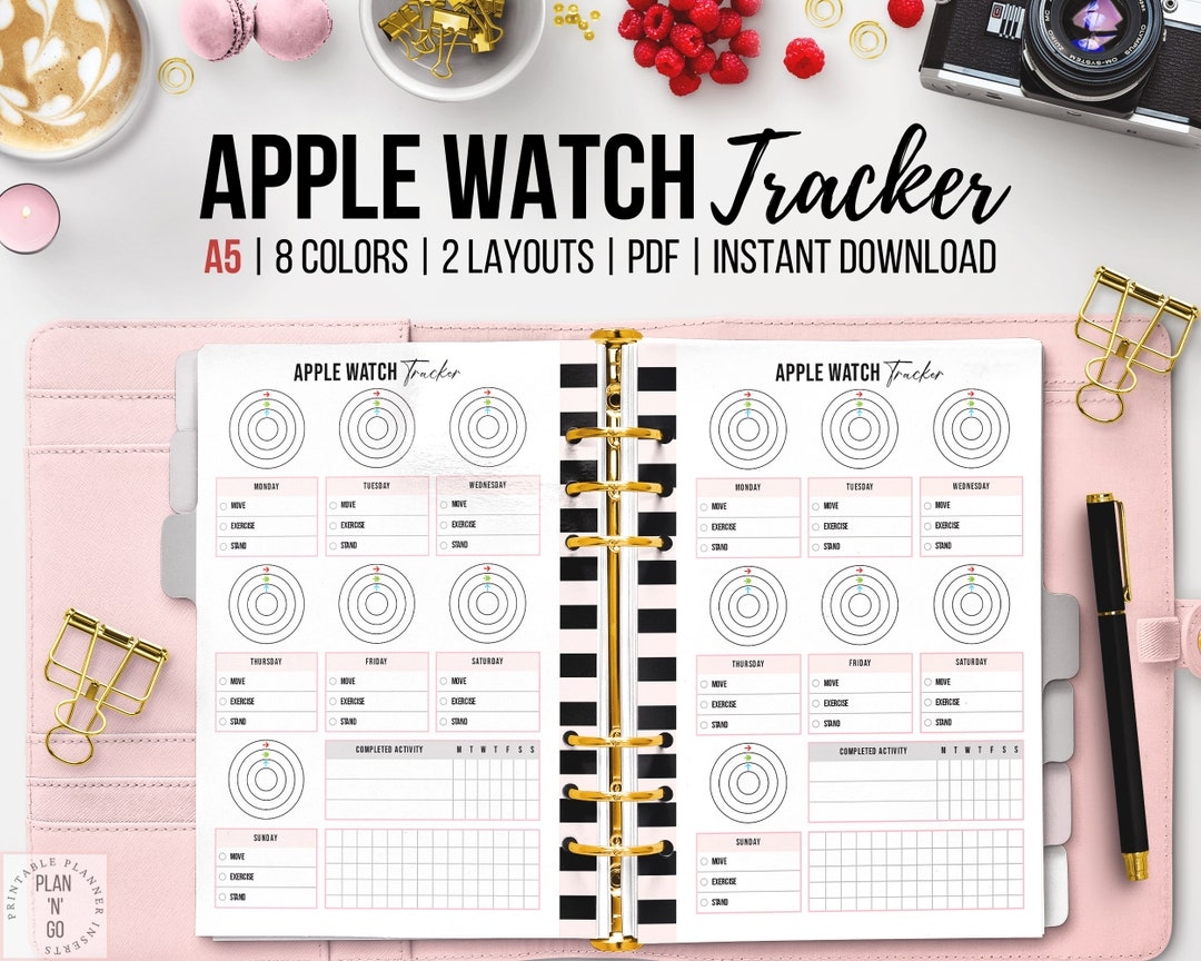 Printable Apple Watch Tracker Fitness Journal Workout Tracker