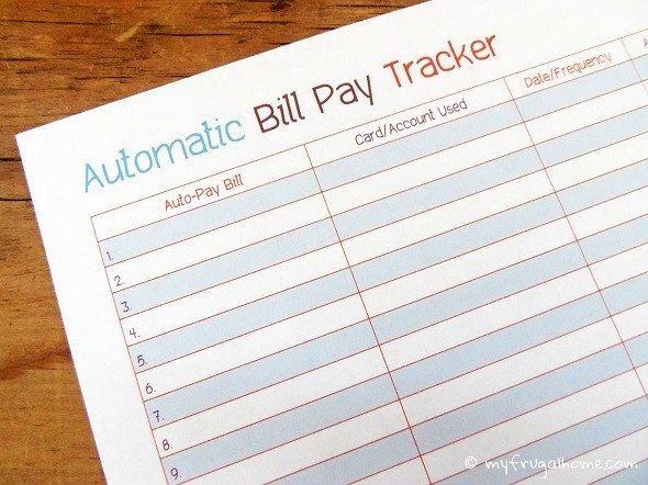 Printable Auto Bill Pay Tracker Paying Bills Bill Organization 