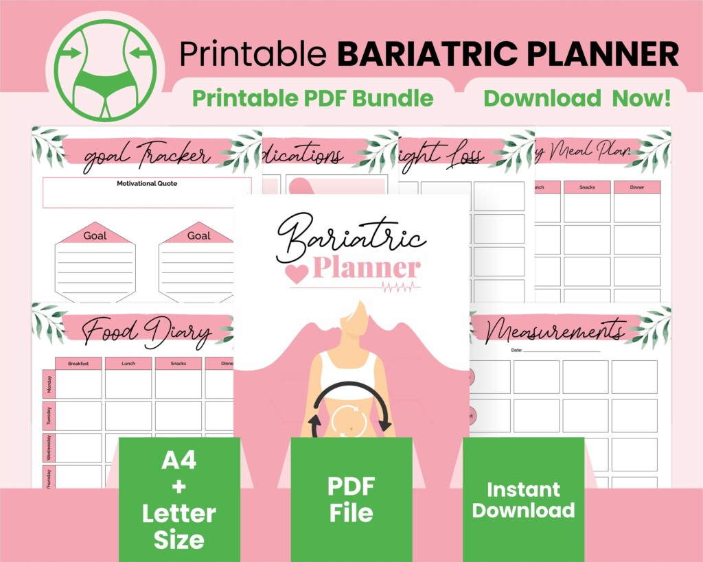 Printable Bariatric Planner Gastric Sleeve Tracker Bariatric Surgery 