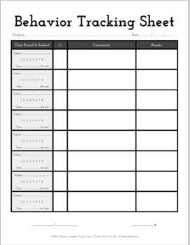 Printable Behavior Tracking Sheet Vrogue co