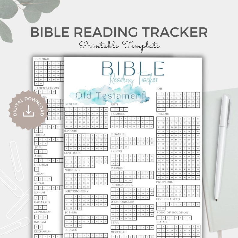 Printable Bible Reading Plan Checklist Bible Tracker Printable Bible 