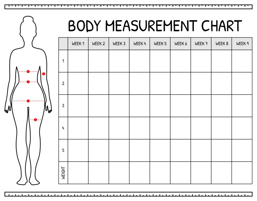 Printable Body Measurement Tracker Chart