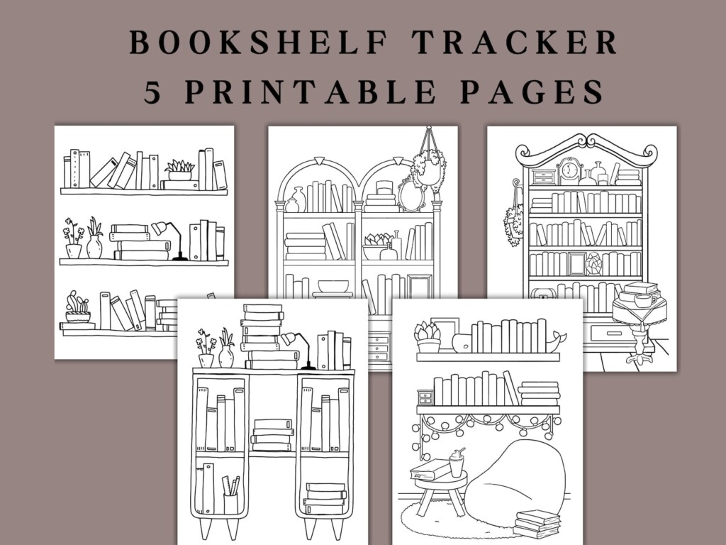 Printable Bookshelf Book Tracker Printable Bookshelf Printable 
