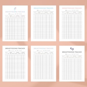 Printable Breastfeeding Tracker Template Baby Feeding Etsy