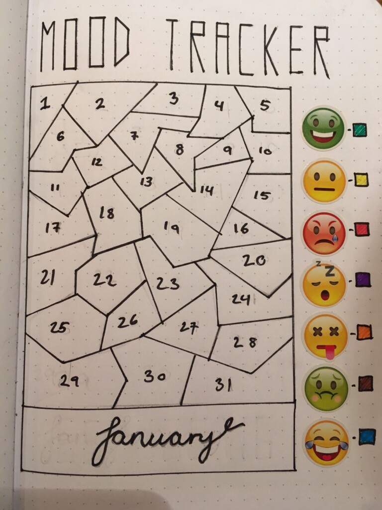 Printable Bullet Journal Mood Tracker