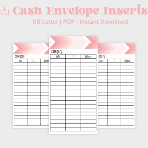 Printable Cash Envelope Cash Envelope Tracker Spending Etsy