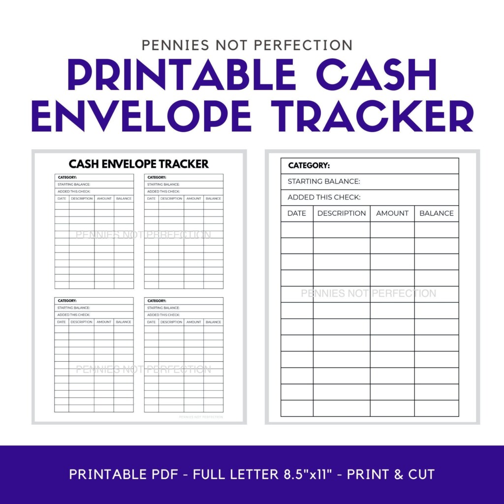 Printable Cash Envelope System Tracker Printable Expense Etsy