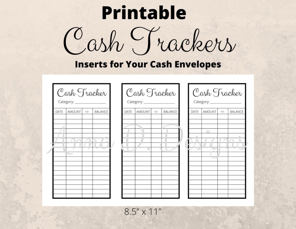 Printable Cash Envelope Trackers Inserts Cash Envelope Etsy