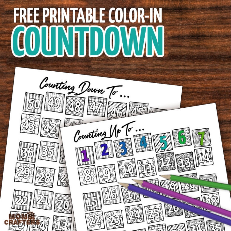 Printable Countdown Calendar And Progress Tracker Color in Moms 