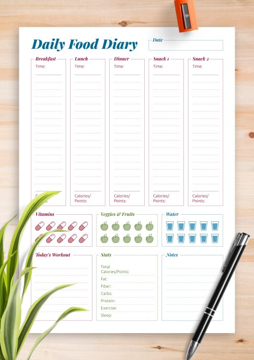Printable Daily Food Journal