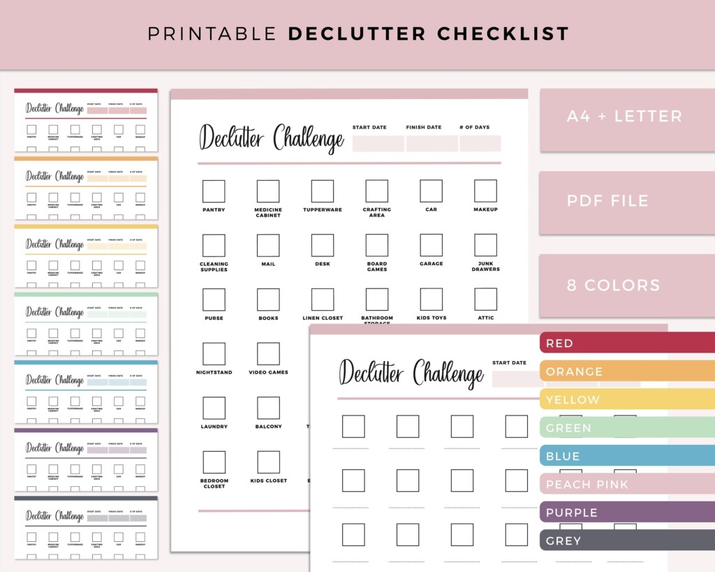 Printable Declutter Checklist Declutter Planner Decluttering Guide 