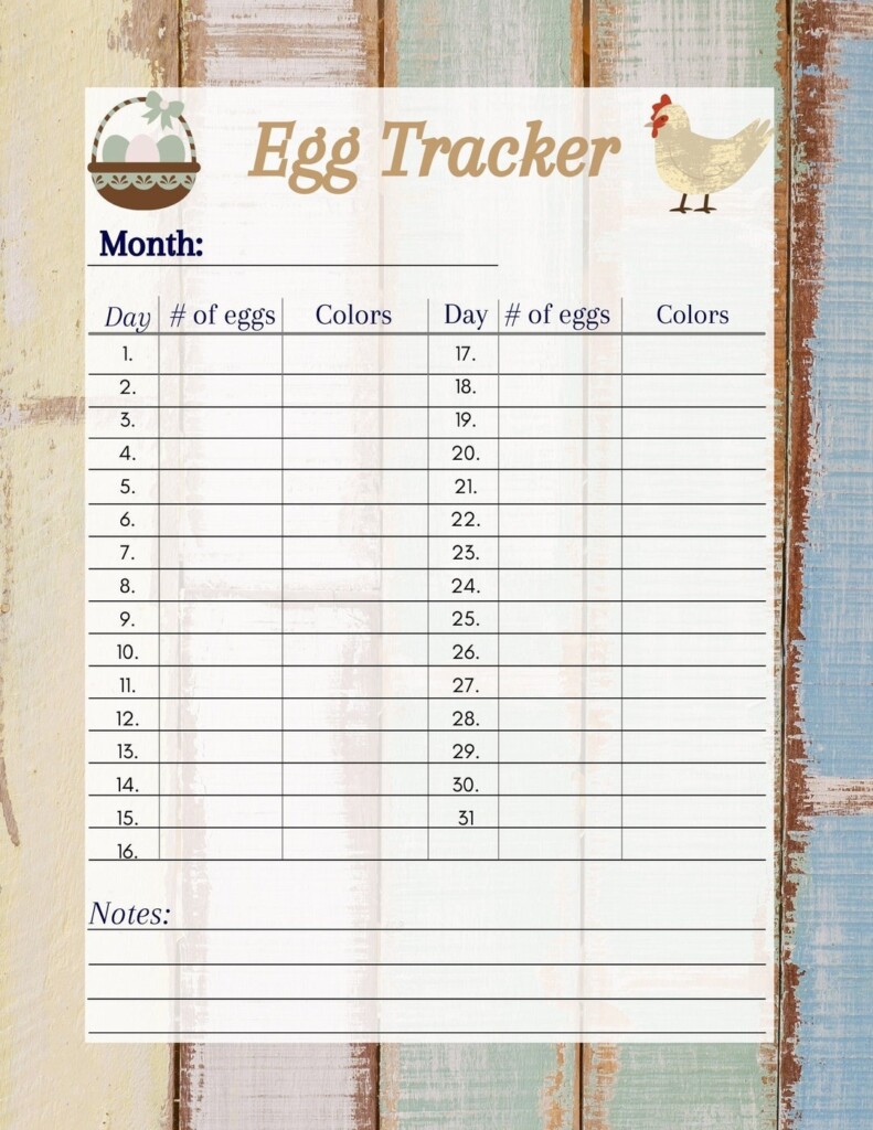 Printable Egg Tracker Homestead Tracker Egg Record Egg Production 
