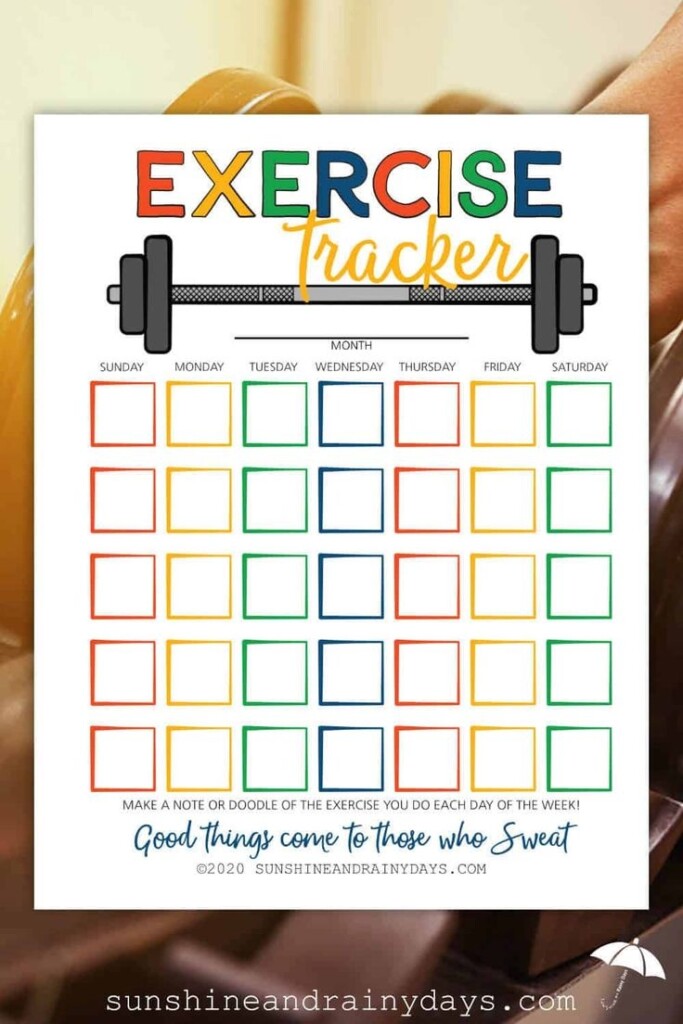 Printable Exercise Tracker Fitness Tracker Printable Fitness Tracker 
