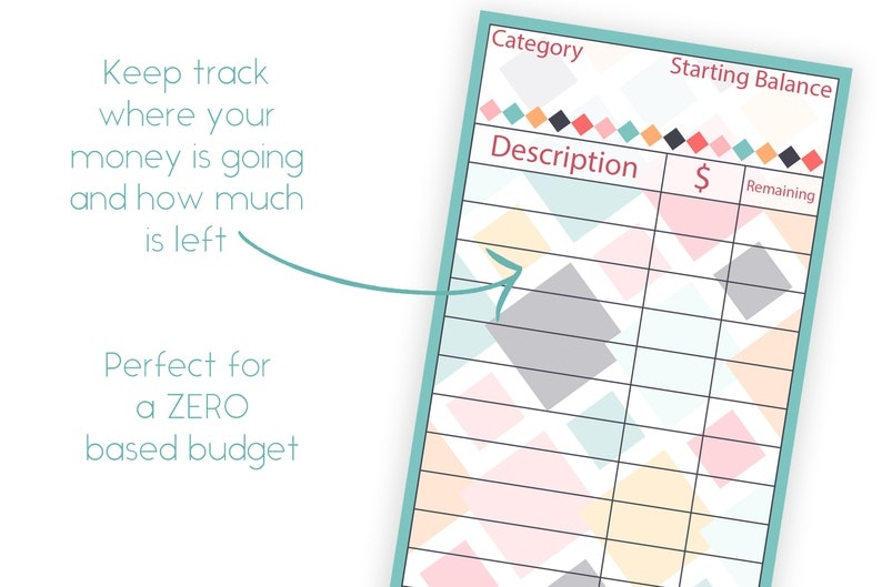 Printable Expense Tracker Cashless Envelope System Budget Etsy