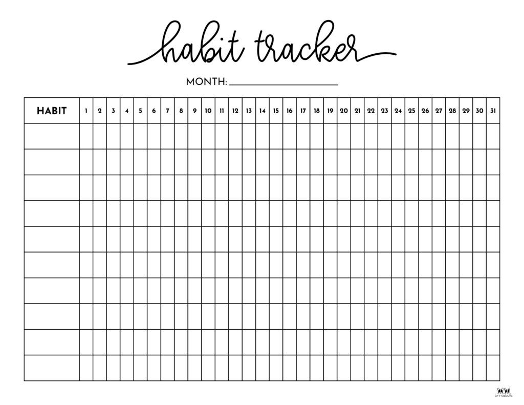Printable Habit Tracker Tracker 1 Schedule Planner Planner Tips Habit 