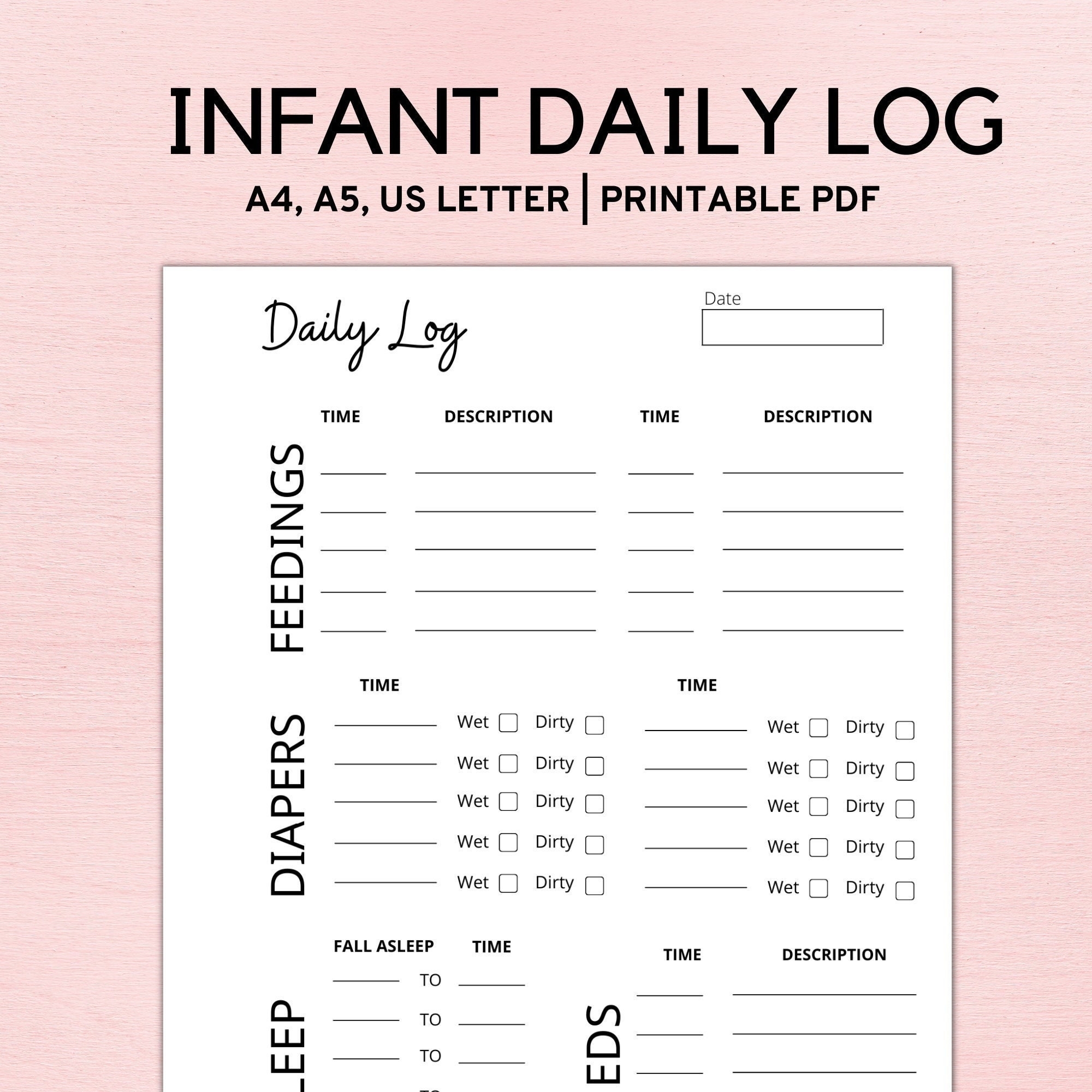 Printable Infant Daily Report Template Fillable Form 2024