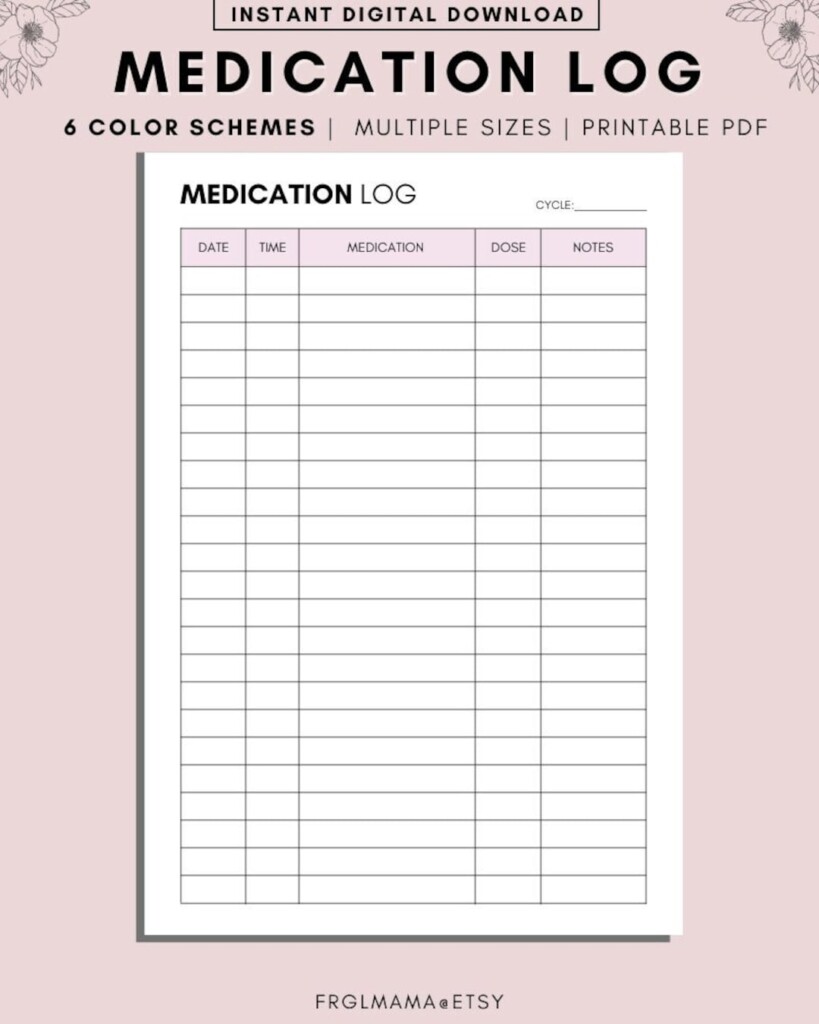 Printable Medication Tracker Monthly Medication Tracker Printable 