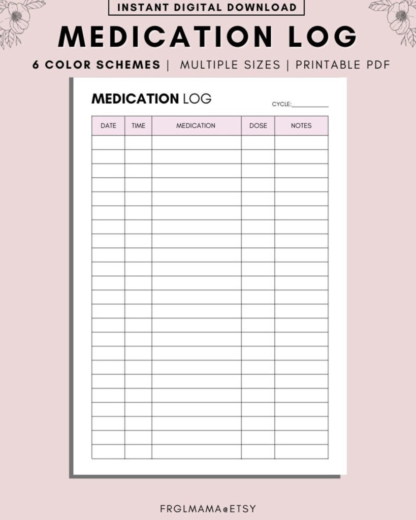 Printable Medication Tracker Monthly Medication Tracker Printable 