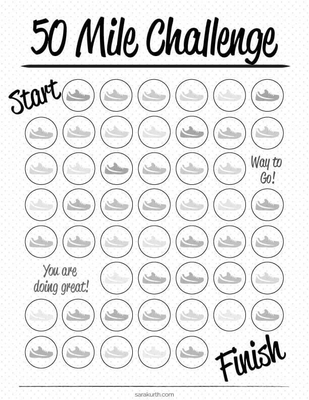Printable Mile Tracker Coloring Page