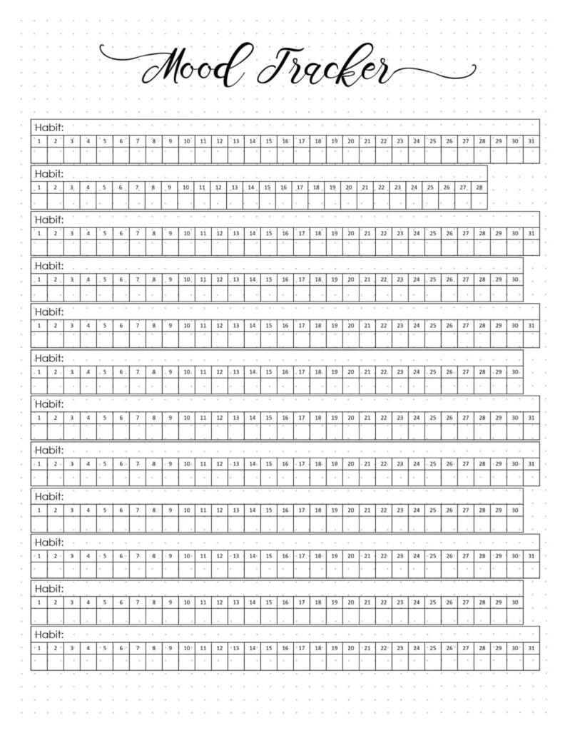 Printable Mood Tracker Printable Calendars AT A GLANCE