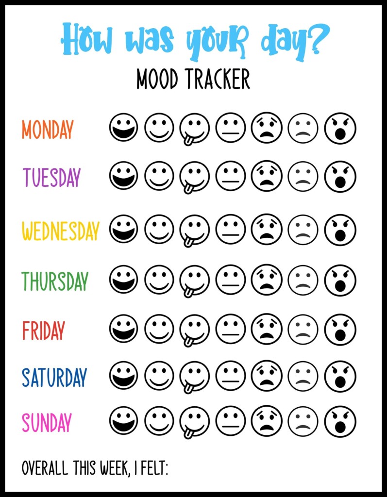 Printable Mood Tracker Printable Calendars AT A GLANCE