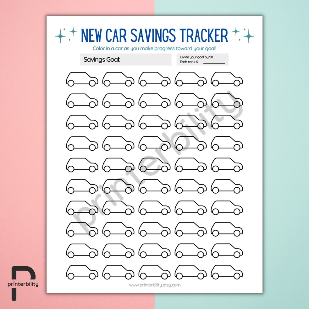 Printable New Car Savings Tracker Instant Download Etsy