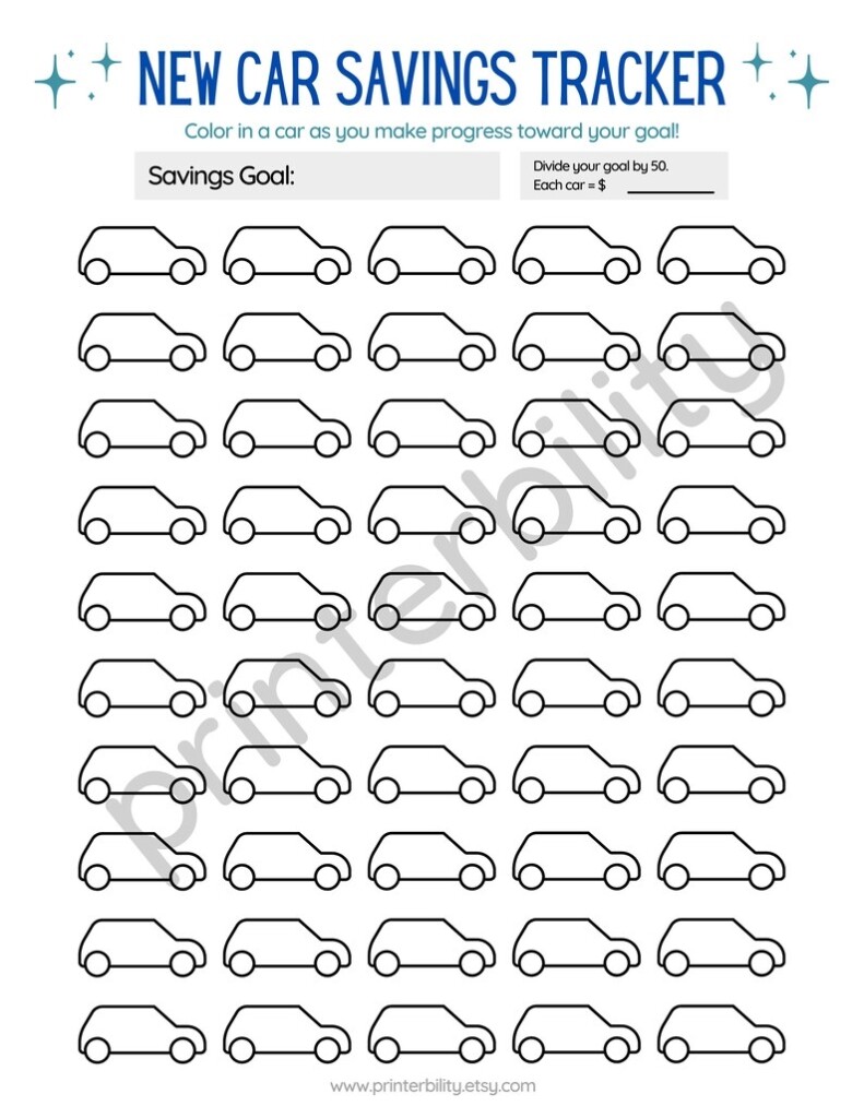 Printable New Car Savings Tracker Instant Download Etsy