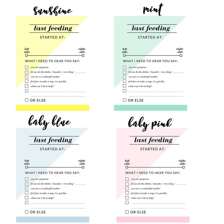 Printable Newborn Feeding Tracker Dry Erase For New Moms