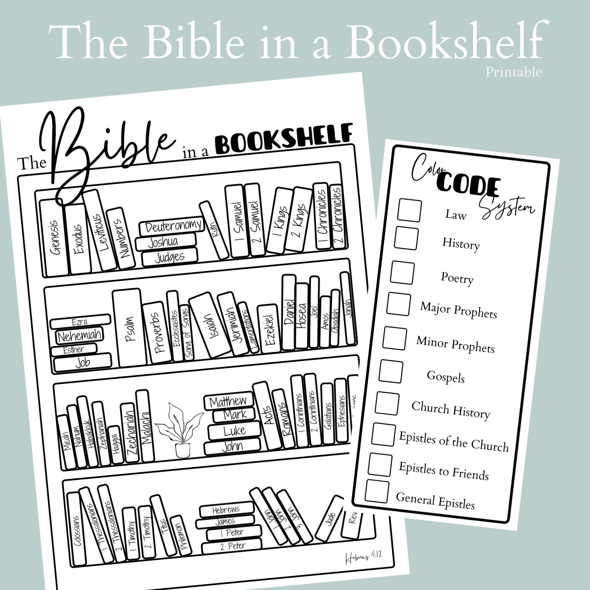 Printable PDF The Bible In A Bookshelf Bible Reading Tracker