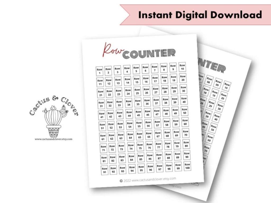 Printable Row Counter For Crochet Or Knitting Projects Printable 