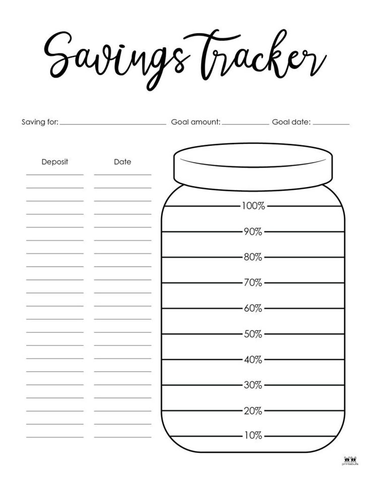 Printable Savings Tracker 10 Styles