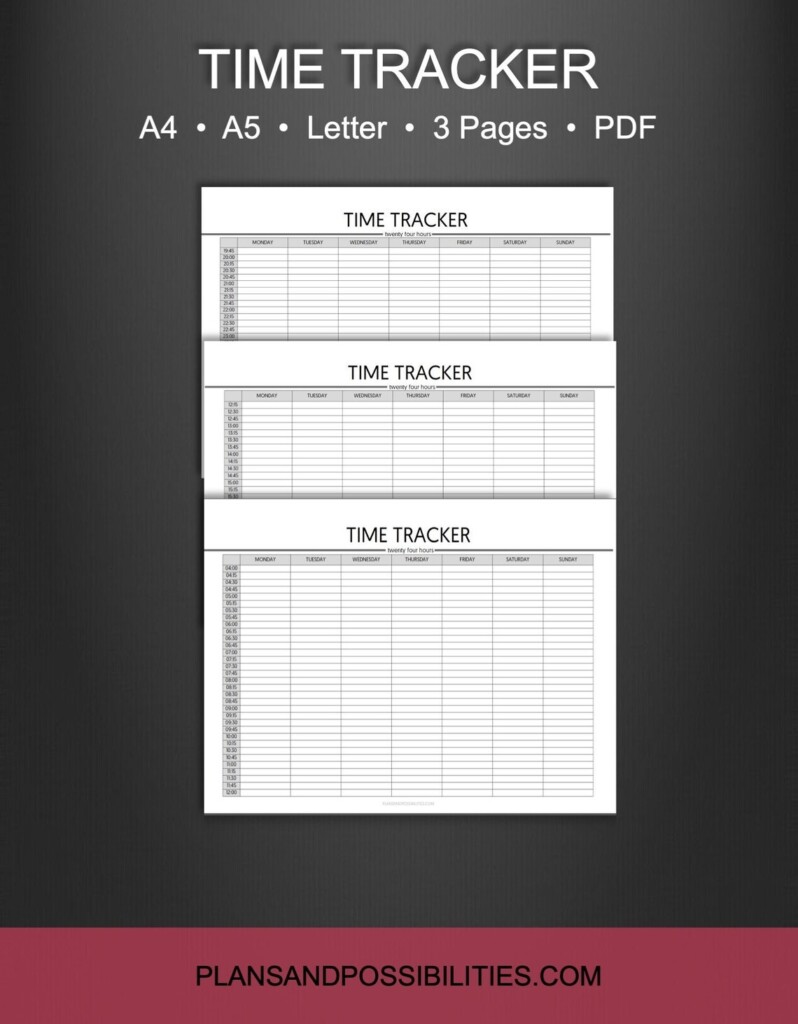 Printable Time Tracker Time Tracker Planner Daily Time Tracker 