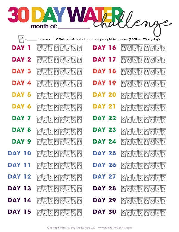 Printable Water Tracker Free Printable Included