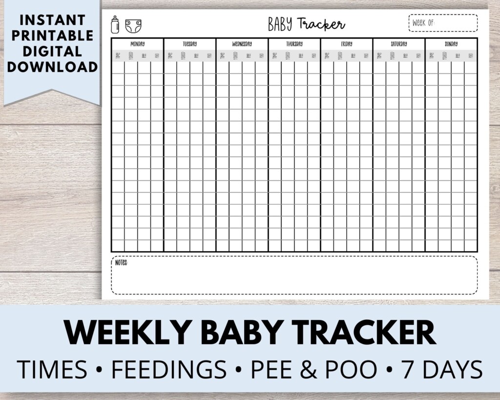 Printable Weekly Baby Tracker Baby Report Baby Log Baby Routine 