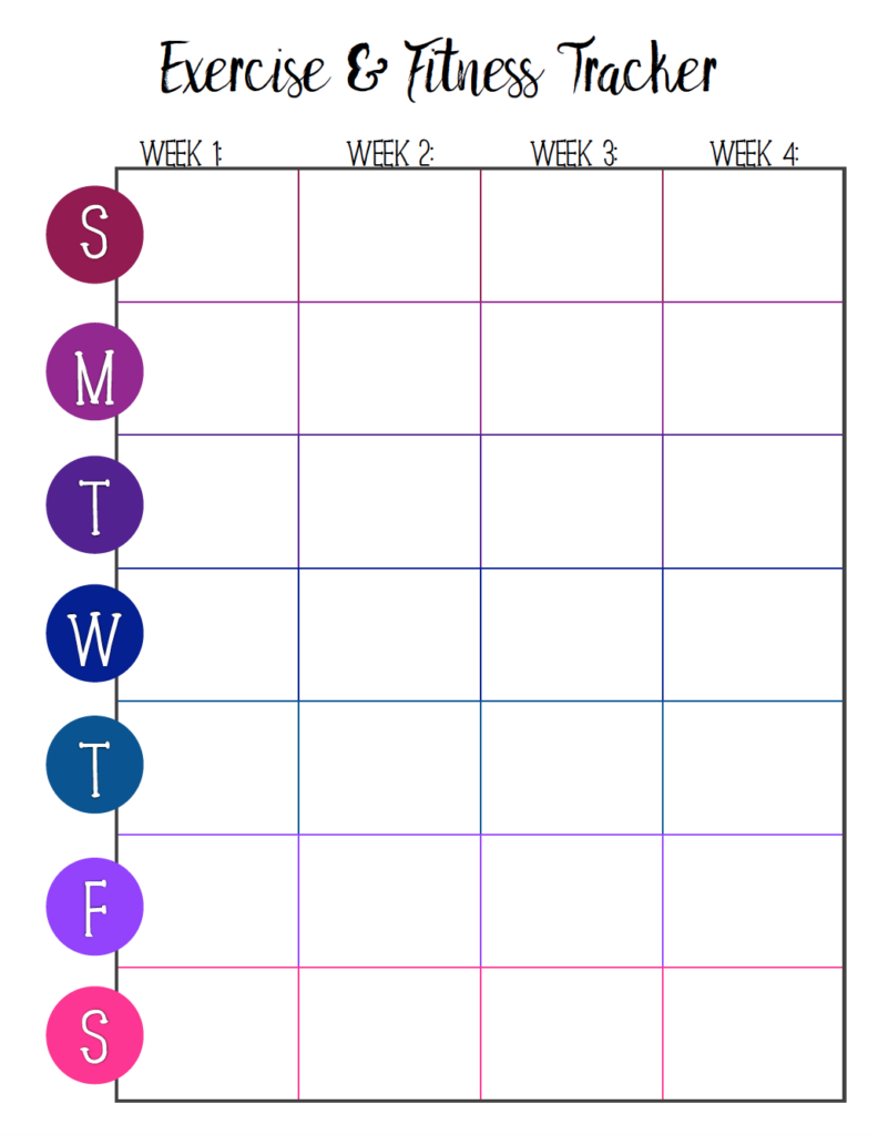 Printable Workout Tracker
