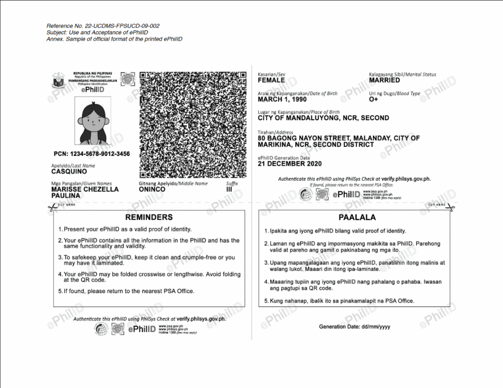 PSA Unveils Printed National ID Official Format Reassures It As Valid 
