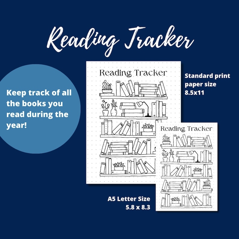 Reading Bullet Journal Tracker Printable Downloads For Journals And 