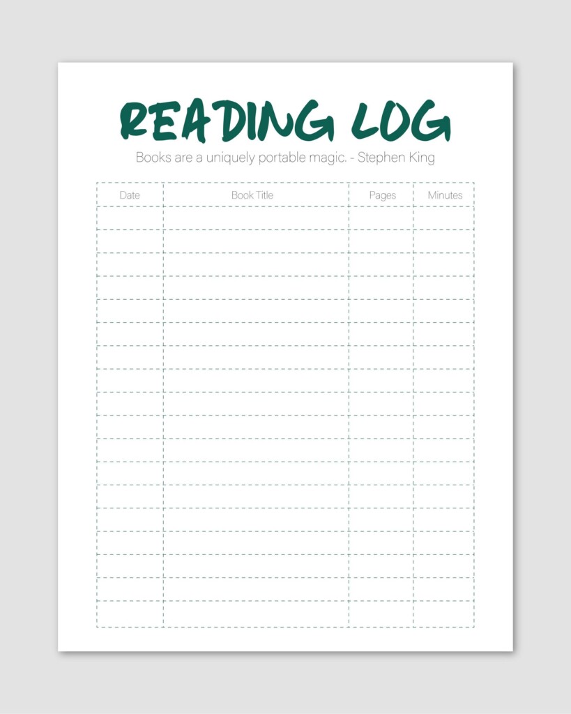 Reading Tracker Printable